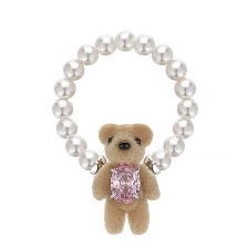 植绒迷你熊珍珠软戒