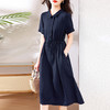 奢华时尚气质显瘦，亚麻棉绸年轻款裙子HR-SSBY6869 商品缩略图3