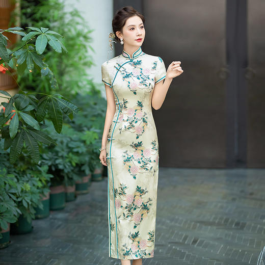 复古改良，高档真丝修身旗袍WXG-654 商品图3
