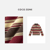 COCO ZONE ”撞色POLO"时尚条纹翻领长袖T恤简约显瘦上衣CC2B1146 商品缩略图2