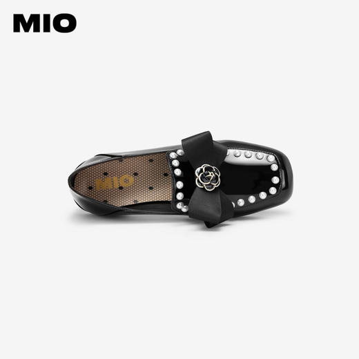 MIO米奥秋季圆头低跟乐福鞋复古珍珠时髦通勤厚底单鞋女鞋M244413668 商品图2