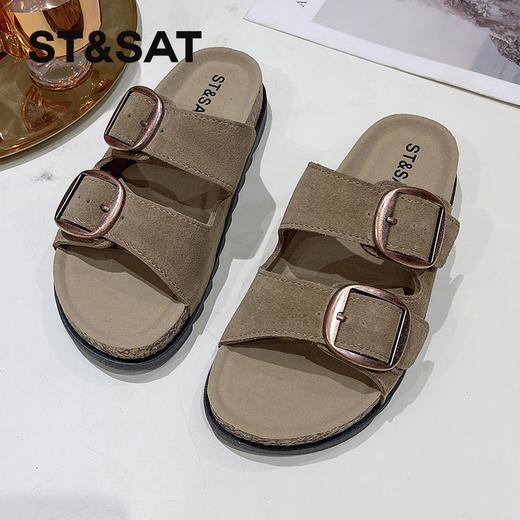 星期六经典百搭双条带勃肯拖SSC211016D 商品图4