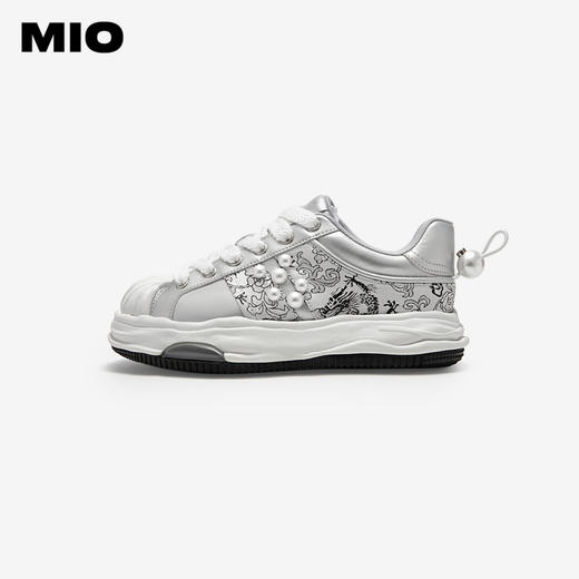MIO米奥秋季贝壳圆头时尚休闲鞋溶解面包厚底板鞋运动鞋女M244529336 商品图1