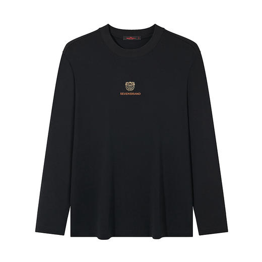 【3A抗菌】柒牌圆领长袖T恤男士2024春秋新款时尚百搭休闲体恤衫	127T70020 商品图4