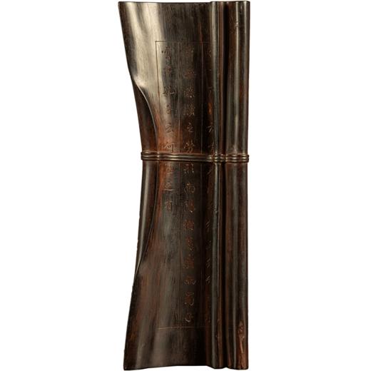 二十世纪 紫檀绶带书卷诗文臂搁 商品图5