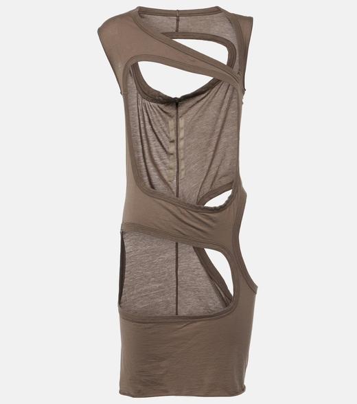 Rick Owens Drkshdw | LIDO长款尘土色镂空上衣 商品图4