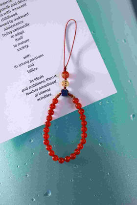 YGJ0004°红玛瑙+橄榄核小葫芦手串0.6*24