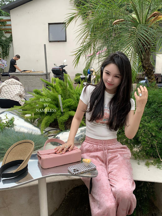 Read Nameless /三只小兔子弹力短T+粉色提花缎凉凉裤 商品图9