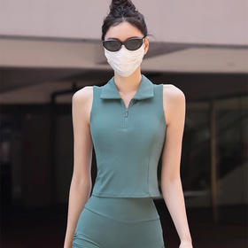 【3~5天发货】跃牌【美度空间】系列 冰薄荷无袖瑜伽背心高级感可拆卸胸垫夏季41034