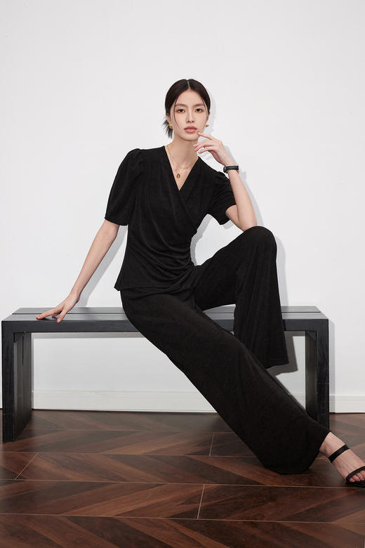 漆黑色T恤HJ2T40 商品图4