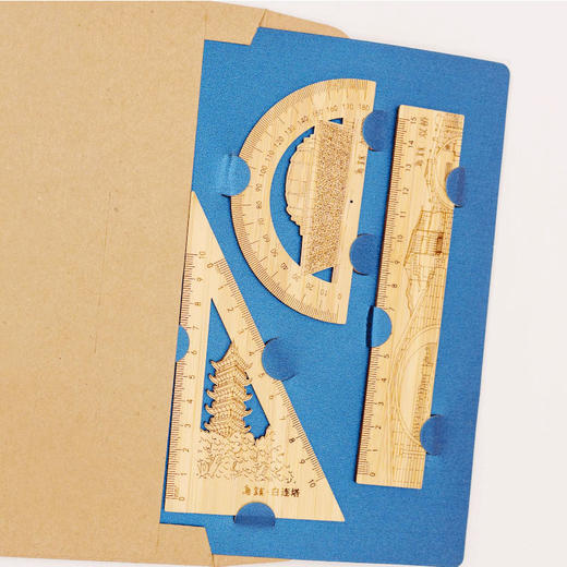 乌镇官方文创楠竹套尺学习用品木尺三件套旅游纪念品可爱多功能尺 商品图2