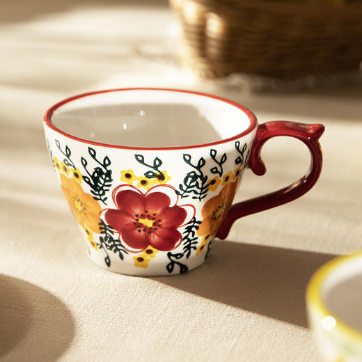 摩登主妇原创釉下彩马克杯家用早餐杯咖啡杯子复古陶瓷杯创意水杯 商品图2