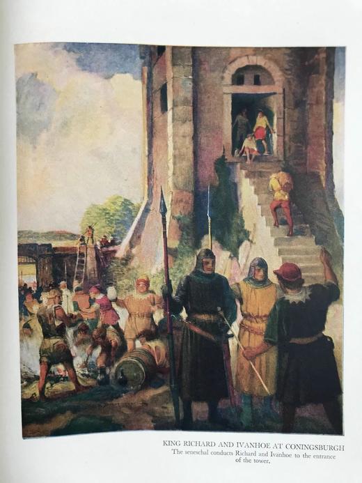 1923年 司各特《艾凡赫》 10幅彩色插图 漆布精装18开 商品图13