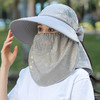 TZF-新款防晒口罩一体帽子遮阳帽女款防紫外线遮阳帽夏透气太阳采茶帽 商品缩略图2