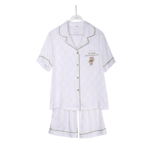 美季美优女士丝质小熊提花短袖套装J420506 商品图4