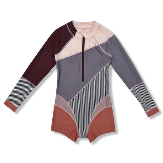 【代发】Uzmz有这么只【连体长袖短裤】女童/亲子防晒儿童连体泳衣冲浪服莫兰迪11 商品图8