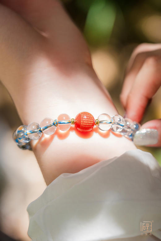 三生石“禅”文化静心·白水晶心经手链 商品图1