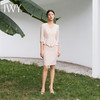 IWY/米杏色连衣裙七分袖西装正装裙商务美容院操作师工作服教师裙Q11366 商品缩略图3