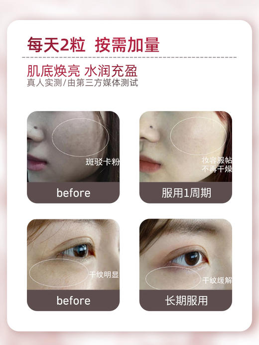 【3瓶一周期】Unichi 玫瑰胶原小熊 60粒/瓶 补充胶原蛋白（效期到27年8月） 商品图4