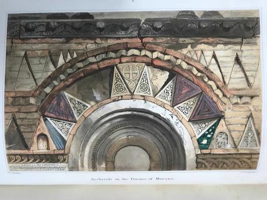 含藏书票！1886年 罗斯金《威尼斯之石》（全3卷）  约200幅版画插图 漆布精装大16开 商品图6