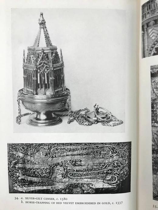 1949年 英国艺术，1307-1461年 约百幅插图 漆布精装18开 商品图14