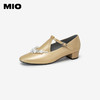 MIO米奥秋季珍珠链饰低跟单鞋韩系搭扣粗跟玛丽珍鞋女鞋M244443002 商品缩略图1