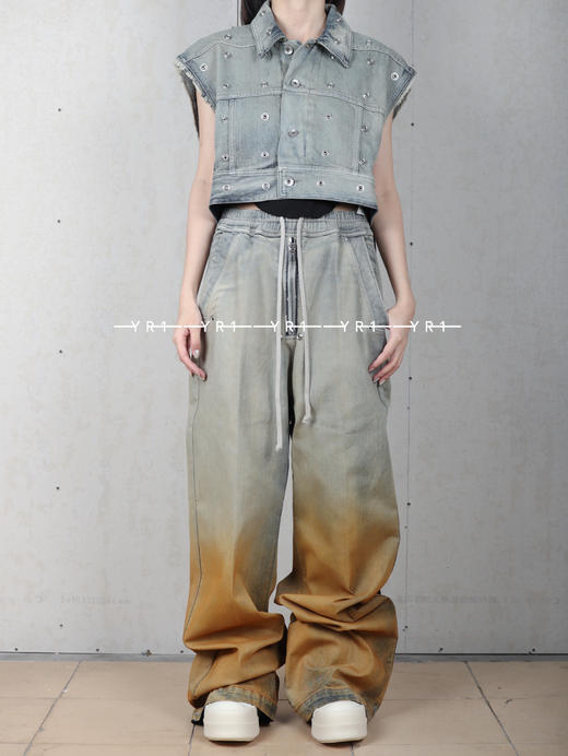 Rick Owens Drkshdw | LIDO 天空色柳钉牛仔马甲 商品图0