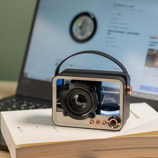 imu幻响黑晶复古蓝牙音箱收音机家用生日礼物女生插卡便携小音响 商品图2