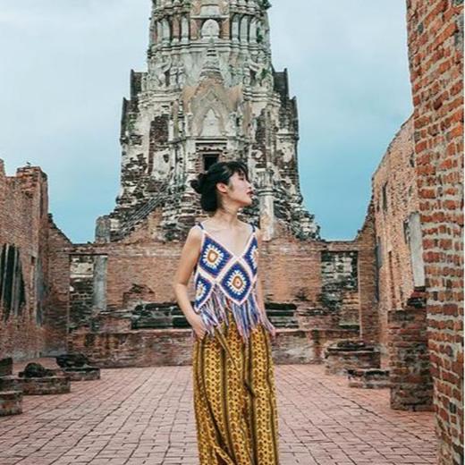 【旅游穿搭民族风】流苏吊带镂空针织背心 波西米亚风上衣外搭  商品图2