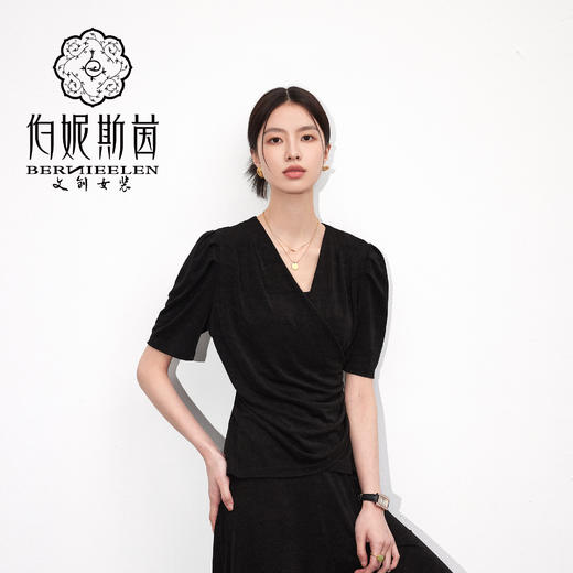 漆黑色T恤HJ2T40 商品图0