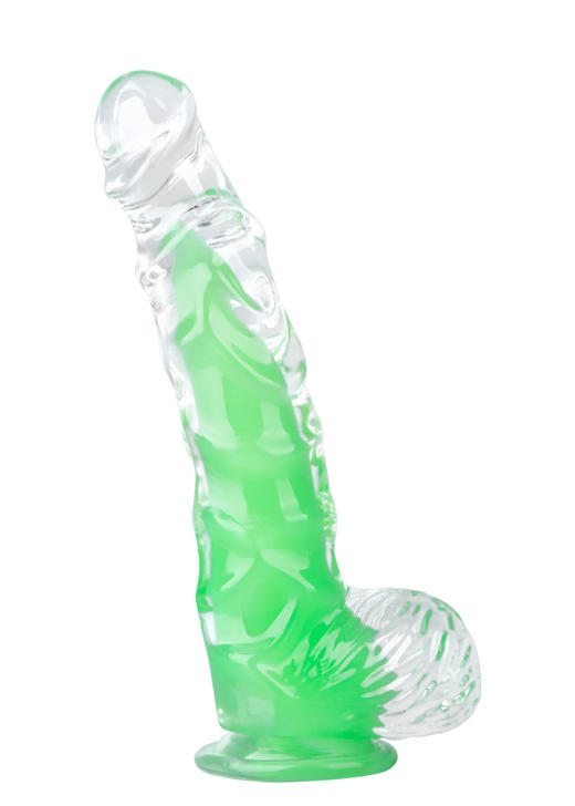 sextoys men夜光透明阳具夜光绿色透明色20cm 商品图5