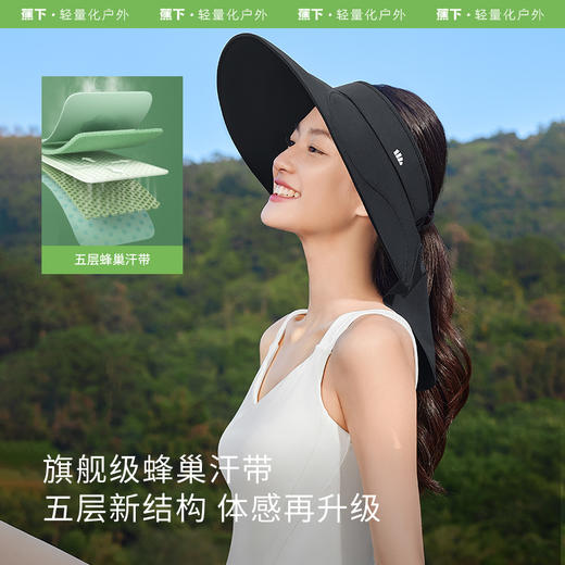 蕉下全环绕蛋卷帽BM55724黑胶全遮光女士遮脸护颈大檐空顶防晒帽 商品图3