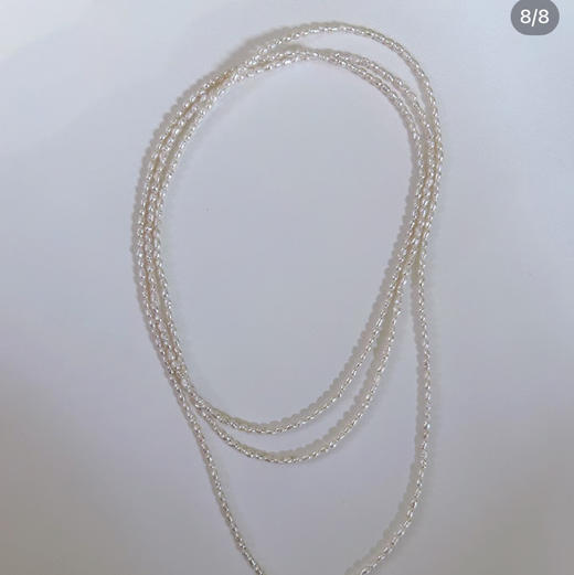 甄珠贝 法式轻盈 淡水keshi 2-3mm 日常百搭 冷光chao亮 很有质感（单层哦，首图是戴三条或三圈长度的效果） 商品图6