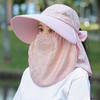 TZF-新款防晒口罩一体帽子遮阳帽女款防紫外线遮阳帽夏透气太阳采茶帽 商品缩略图8