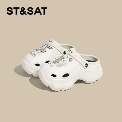 星期六沙滩度假外穿增高厚底洞洞鞋SSC211028O 商品图0