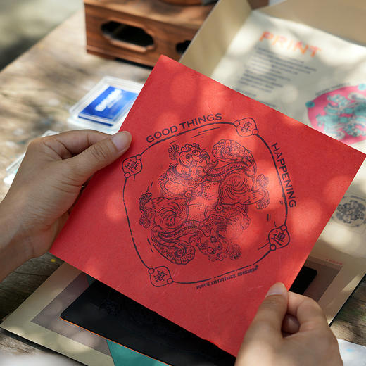 自然造物喜事连连手工DIY版画玩具材料包拓印传统文创非遗礼物 商品图2