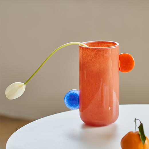 碧轩新品手工双耳渐变中古风小口花瓶餐桌电视柜鲜花台面软装饰品 商品图4