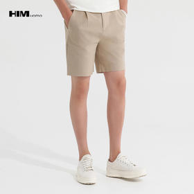 HIM漢崇 潮流直筒卡其色短裤男舒适透气微弹休闲五分裤 2026夏季