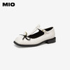 MIO米奥秋季显瘦方头低跟女鞋T字袢带珍珠饰扣减龄玛丽珍女M244430124 商品缩略图1