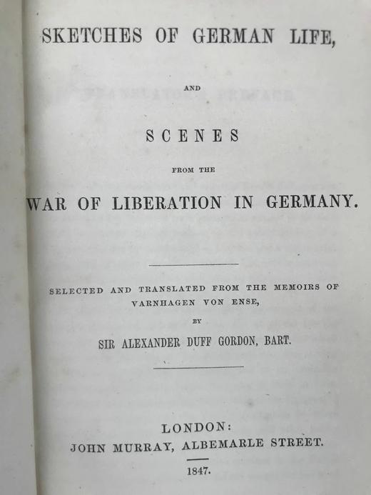 1847年 德国生活随笔与德意志解放战争场景 全真皮精装36开 商品图2
