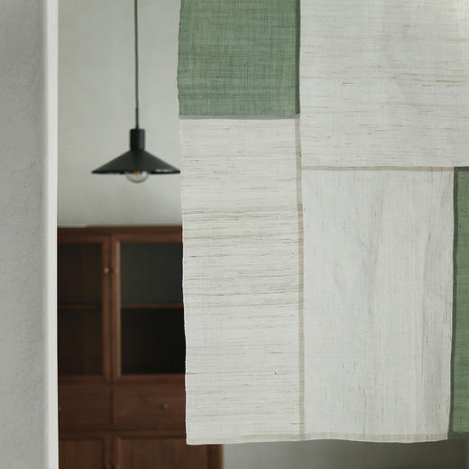 “叙旧”新拼色 夏布·茶室帘 装饰帘 原创手工拼布苎麻帘（景德镇发货，定制尺寸款下单后5个工作日发货） 商品图5