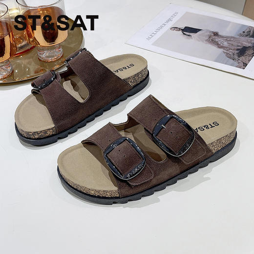 星期六经典百搭双条带勃肯拖SSC211016D 商品图1