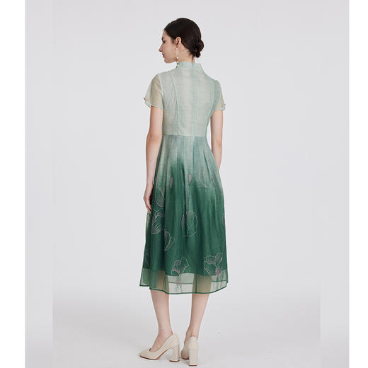 司歌国风新中式短袖渐变连衣裙A891002X 商品图3