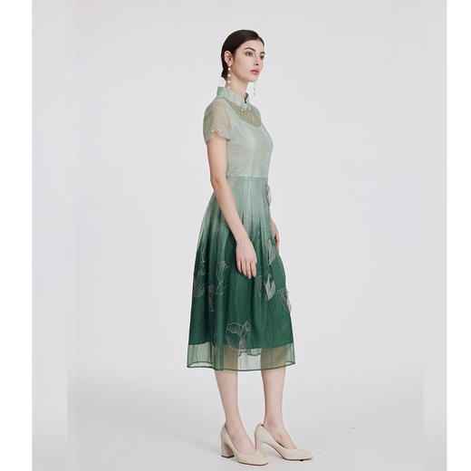 司歌国风新中式短袖渐变连衣裙A891002X 商品图4