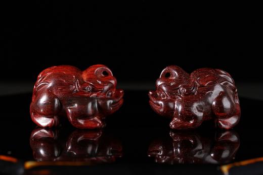 GJXJ0110°印度小叶紫檀手作独角兽摆件 商品图6