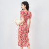 法式茶歇优雅气质印花连衣裙，侧边中式盘扣名媛碎花WLZD2419504 商品缩略图1