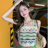 【辣妹方领吊带背心】镂空针织上衣女 夏季新款 甜美设计感 显瘦条纹上衣  商品缩略图2