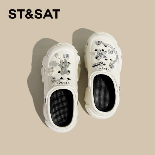 星期六沙滩度假外穿增高厚底洞洞鞋SSC211028O 商品图2