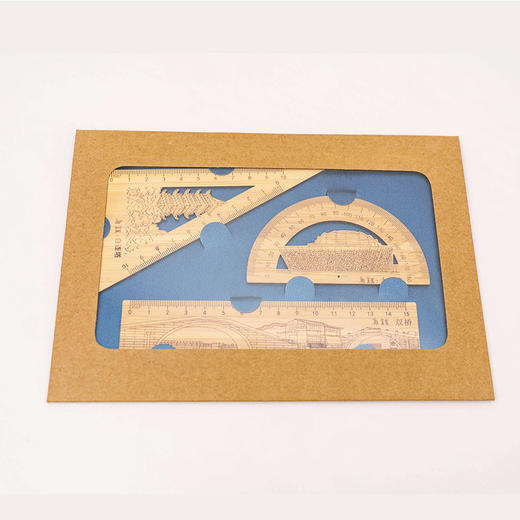 乌镇官方文创楠竹套尺学习用品木尺三件套旅游纪念品可爱多功能尺 商品图4