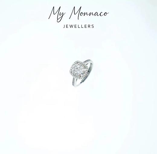 L925银莫桑石戒指 方形满钻戒指带证书百搭简约轻奢气质时尚 商品图0